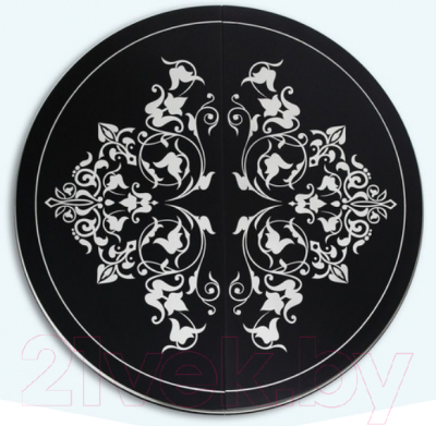 Обеденный стол ТехКомПро Азалия К900 С рисунком №3 (бук/тон черный/серебристая патина)