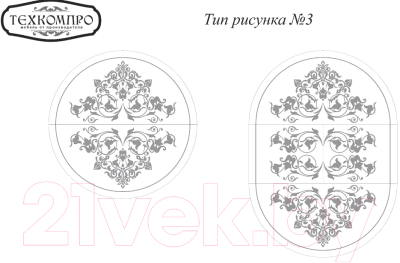 Обеденный стол ТехКомПро Азалия К900 С рисунком №3 (бук/тон черный/серебристая патина)