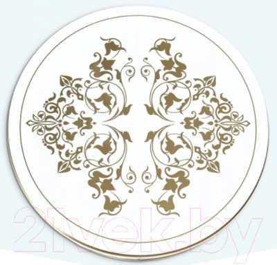 Обеденный стол ТехКомПро Камелия К с рисунком №3 (бук/тон 1/золотая патина)