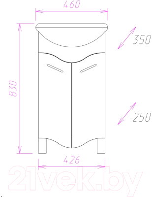 Тумба под умывальник Onika Лайн 45.11 (104504)
