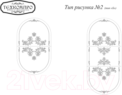 Обеденный стол ТехКомПро Комфорт МО С рисунком №2 тип Б (бук/тон орех/серебристая патина)