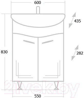 Тумба под умывальник Onika Лада 60.11 (106002)
