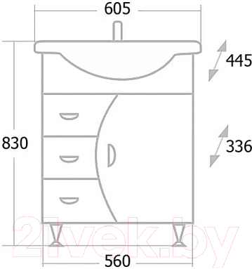 Тумба под умывальник Onika Луна 60.106 (106005)