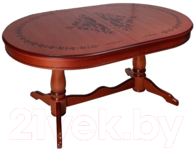 Обеденный стол ТехКомПро Нарцисс с рисунком №1 (бук/тон 25/патина) - фото