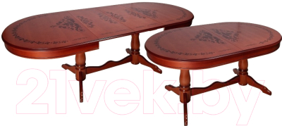 Обеденный стол ТехКомПро Нарцисс с рисунком №1 (бук/тон 25/патина)