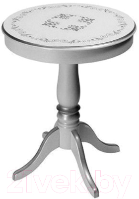 Обеденный стол ТехКомПро Эдельвейс К 600 c рисунком №7 (бук/тон 1/серебристая патина) - фото