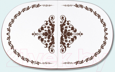 Обеденный стол ТехКомПро Юкка 1200 c рисунком №1 (бук/тон 1/патина)