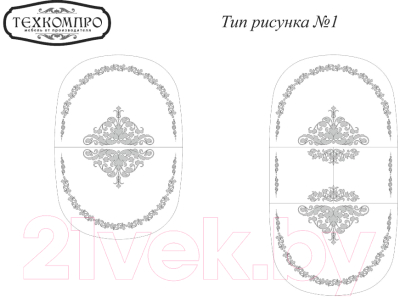 Обеденный стол ТехКомПро Юкка 1200 c рисунком №1 (бук/тон 1/патина)