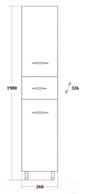Шкаф-пенал для ванной Onika Модерн 26.10 У (402605)