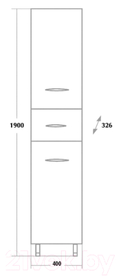 Шкаф-пенал для ванной Onika Модерн 40.10 У (404011)