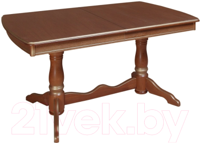 Обеденный стол ТехКомПро Нарцисс П (бук/тон орех/золотая патина) - фото