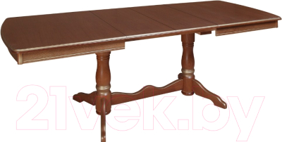 Обеденный стол ТехКомПро Нарцисс П (бук/тон орех/золотая патина)