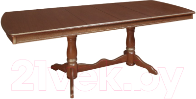 Обеденный стол ТехКомПро Нарцисс П (бук/тон орех/золотая патина)