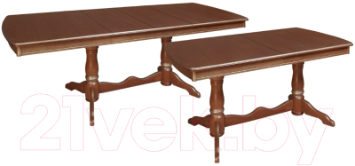 Обеденный стол ТехКомПро Нарцисс П (бук/тон орех/золотая патина)