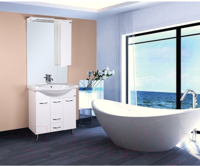 Шкаф с зеркалом для ванной Onika Моника 75.01 R (207507)