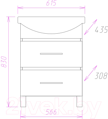 Тумба под умывальник Onika Дельта 60.13