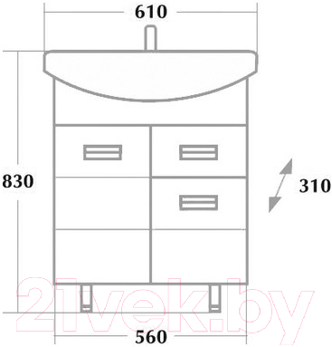 Тумба под умывальник Onika Балтика 60.12 (106041)