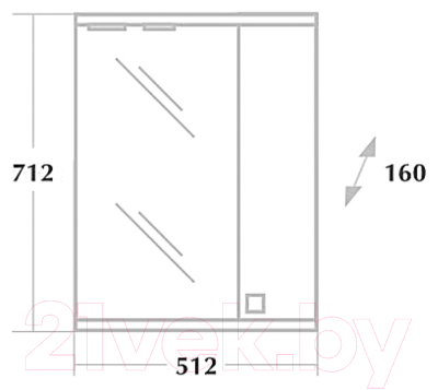 Шкаф с зеркалом для ванной Onika Лига 52.01 R