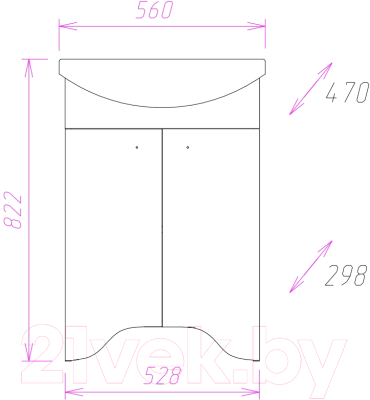 Тумба под умывальник Onika Омега 55.10 (105531)