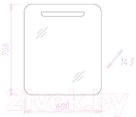 Шкаф с зеркалом для ванной Onika Неаполь 60.01 (206064)