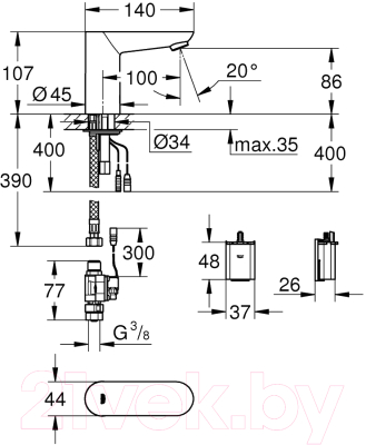 Кран на одну воду GROHE Euroeco Cosmopolitan E 36271000