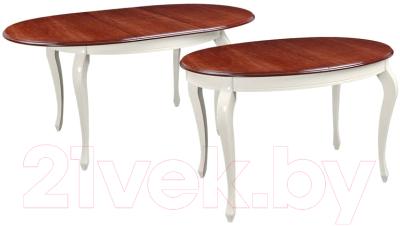 Обеденный стол ТехКомПро Азалия 1250 Ножка №10 (бук/тон орех/патина/тон царги/тон 1)