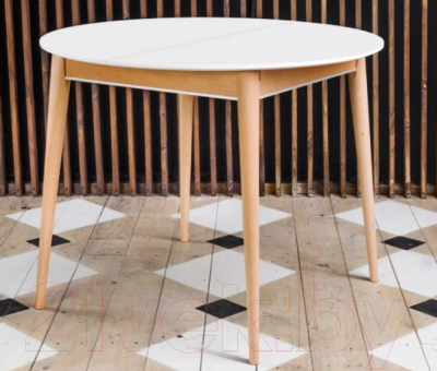 Обеденный стол ТехКомПро Арека К950 Ножка 8 (бук/тон 1/тон царги/тон 2)