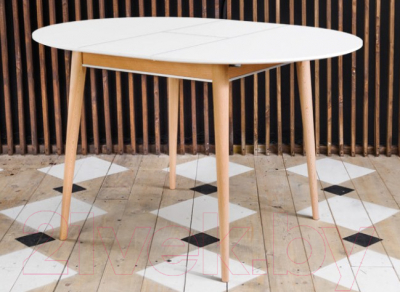 Обеденный стол ТехКомПро Арека К950 Ножка 8 (бук/тон 1/тон царги/тон 2)