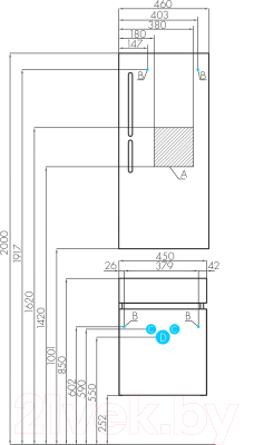Тумба под умывальник Акватон Эклипс М 46 (1A172801EK49L)