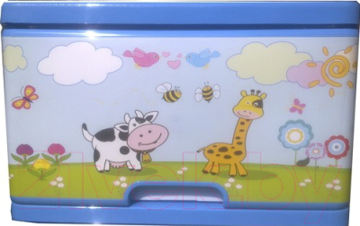 Комод пластиковый Dunya На лужайке / 0403-9 (голубой)