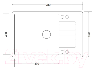 Мойка кухонная ZORG Dello 78 (черный опал)