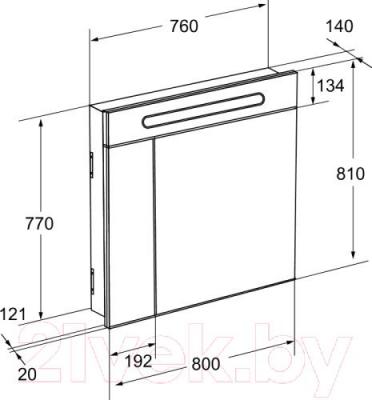 Шкаф с зеркалом для ванной Roca Victoria Nord / ZRU9000033