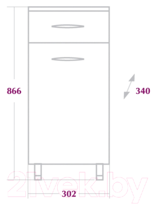Шкаф-полупенал для ванной Onika Каприз 30.10 R (403002)
