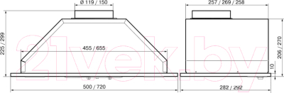 Вытяжка скрытая Elikor Врезной блок 52Н-400-П3Д