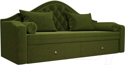 Диван Лига Диванов Сойер / 100569 (микровельвет, зеленый) - фото