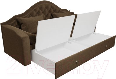 Диван Лига Диванов Сойер / 100570 (микровельвет, коричневый)