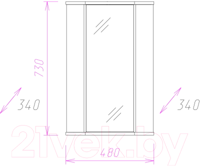 Шкаф с зеркалом для ванной Onika Модерн 34.15У (303402)