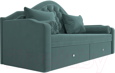 Диван Лига Диванов Сойер / 100574 (велюр MR, бирюзовый)