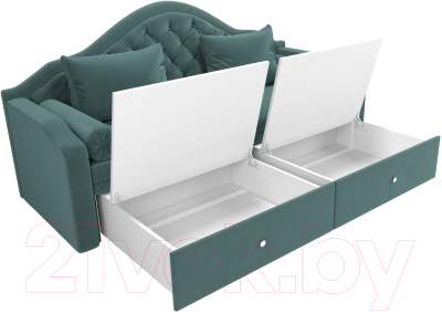 Диван Лига Диванов Сойер / 100574 (велюр MR, бирюзовый)