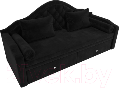 Диван Лига Диванов Сойер / 100579 (велюр MR, черный)