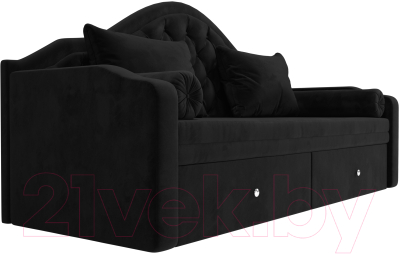 Диван Лига Диванов Сойер / 100579 (велюр MR, черный)