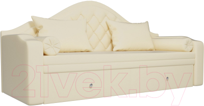 Диван Лига Диванов Сойер / 100586 (экокожа, бежевый) - фото