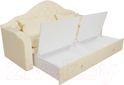 Диван Лига Диванов Сойер / 100586 (экокожа, бежевый)