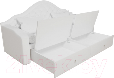 Диван Лига Диванов Сойер / 100587 (экокожа, белый)