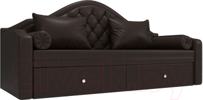 Диван Лига Диванов Сойер / 100588 (экокожа, коричневый) - фото