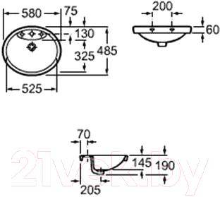 Умывальник Roca Dama Senso 58x48 / А327515000