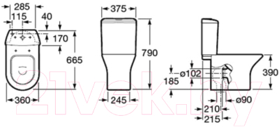 Унитаз напольный Roca The Gap A342477000