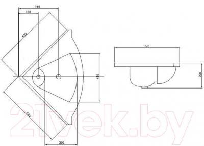 Умывальник Акватон Сергей 62 (1A700131SR010)