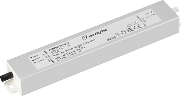Адаптер для светодиодной ленты Arlight ARPV-12030B 12V 2.5A 30W / 020003 - фото