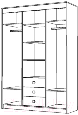 Шкаф-купе Горизонт Мебель Уют/Юнона комби 160
